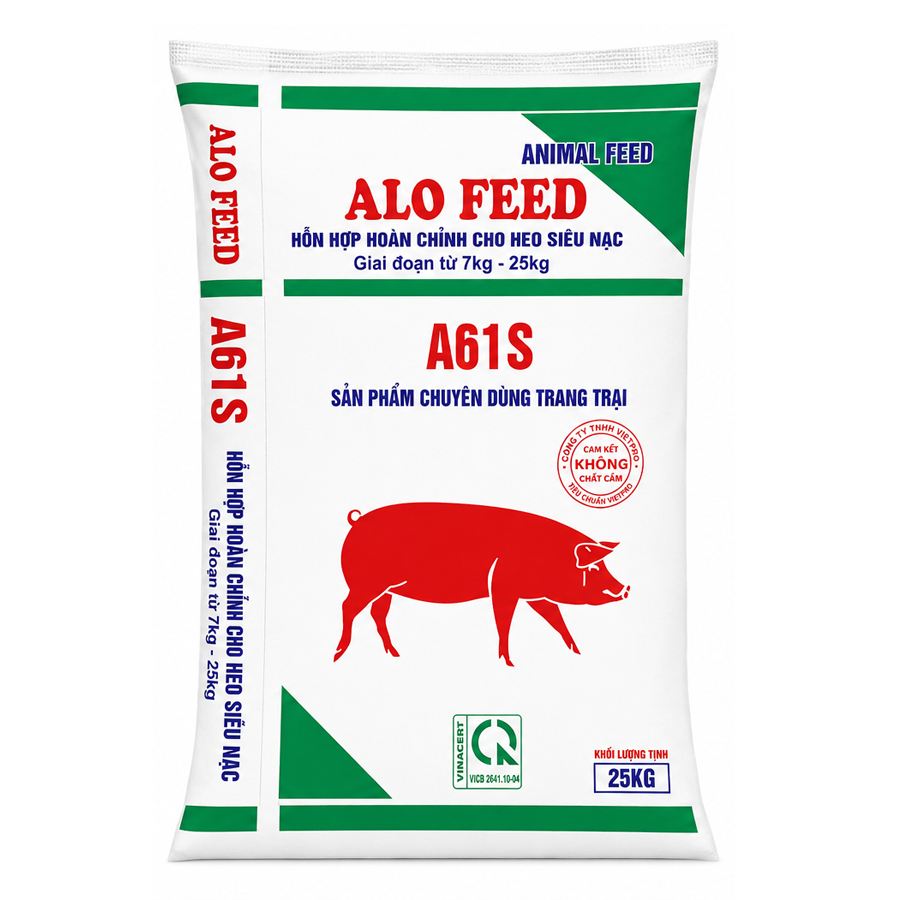 A61S - Hỗn hợp hoàn chỉnh cho heo siêu nạc Giai đoạn từ 7kg - 25kg